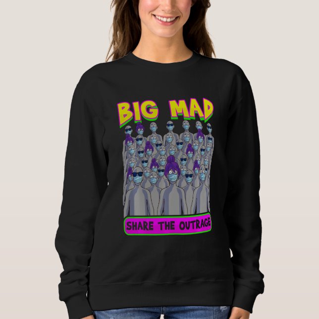 Big Mad Npc Meme Grey People Face Mask Meme Sweatshirt (Front)