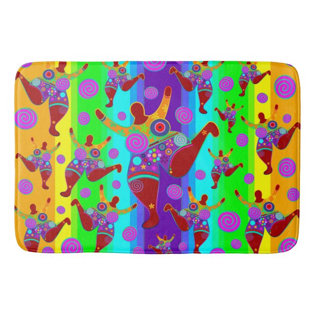 BIG MAMA colourful pattern + your ideas Bath Mat (Front)