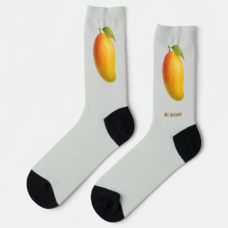 Big Mango, Sweet Fruit and Name on Gray Socks