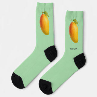 Big Mango, Sweet Fruit and Name on Green Socks