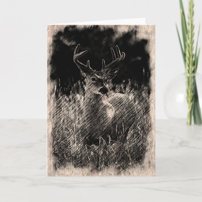 Big Meadows Buck Greeting Card (Front)