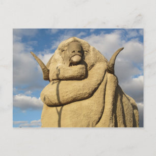 big merino horns postcard