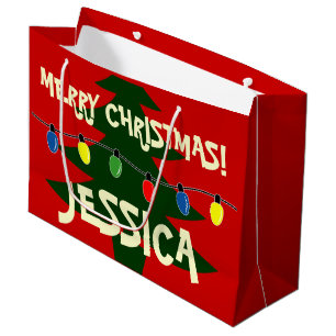 Big Merry Christmas tree lights Gift Bag for kids