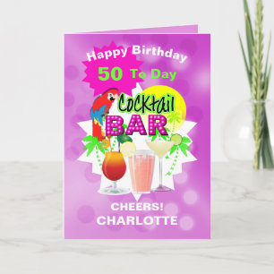 Big Milestone Birthday Cheers Fun Cocktail Drinks Card