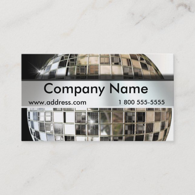 Big Mirror Ball Music Business Cards (Front)