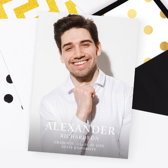 Big Mod Name Photo Graduation Vertical Announcemen Invitation (Creator Uploaded)