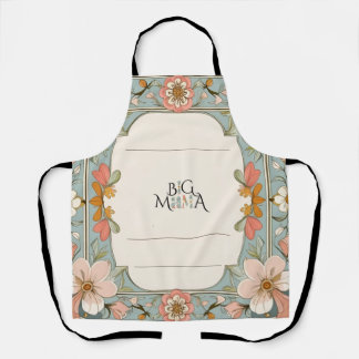 Big Moma I Am Floral Apron – Mint & Peach Bloom 