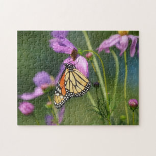 Big Monarch Butterfly on Purple Flowers Puzzle