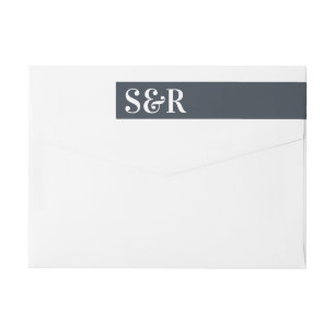 Big Monogram Modern Bold Simple Wedding Wrap Around Label