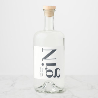 Big Monogram Modern Simple Liquor Bottle Label