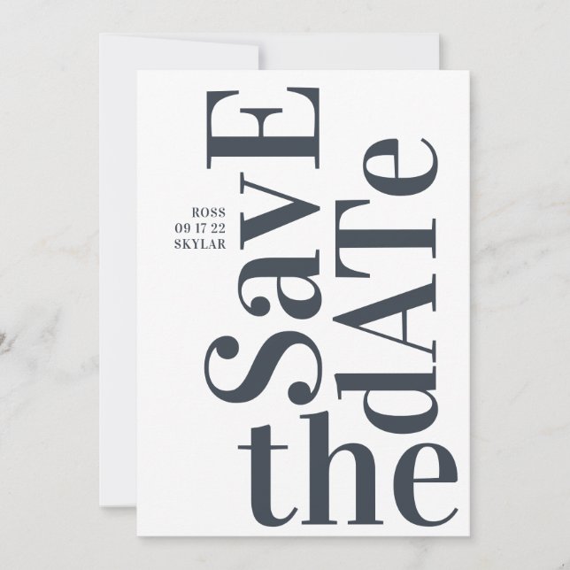 Big Monogram Modern Simple Save The Date (Front)