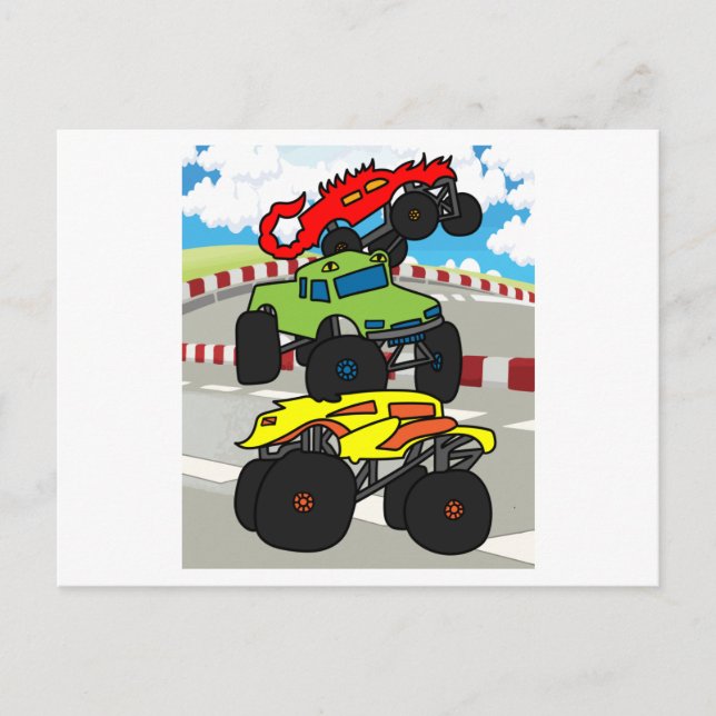 Big Monster Trucks Fan Postcard (Front)