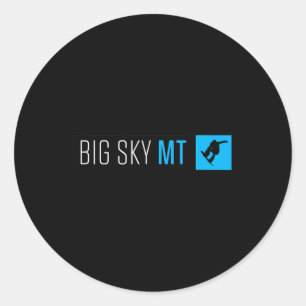 Big Montana Snowboard Box Type Classic Round Sticker