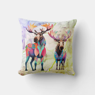Big Moose and a Friend MooseThrow Pillow