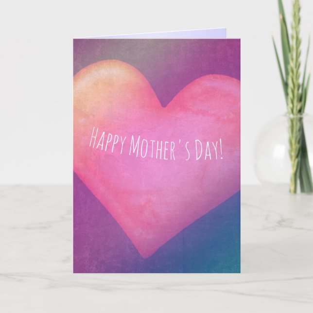 Big Mother's Day Heart with customisable text Card (Front)