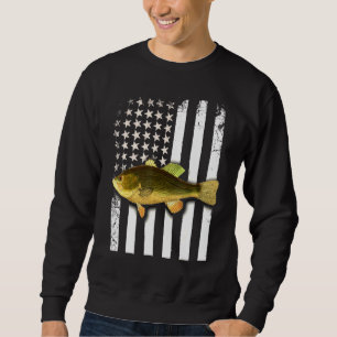 Big Mouth Bass American Flag USA Large Mouth Bass Sweatshirt