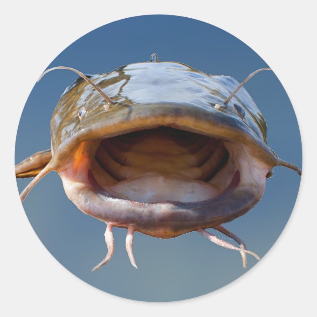 Big Mouth Fishing Classic Round Sticker (Front)