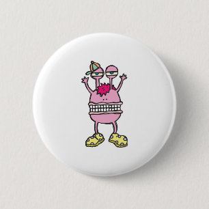 big mouth funny monster 6 cm round badge