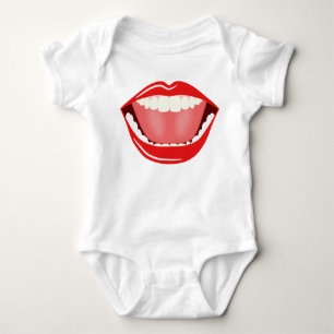Big Mouth Humor Smiling Funny Babies T-Shirt Baby Bodysuit