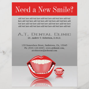 Big Mouth Large Dentist Dentistry Dental Grey Red Flyer