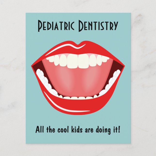 Big Mouth Small Dentist Dentistry Dental Blue Flyer (Front)