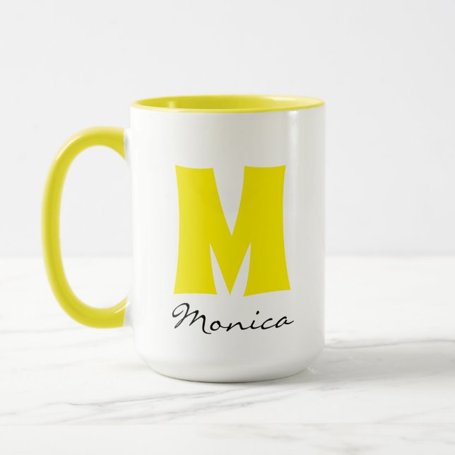Big Mug | Huge Mug | Script Custom Name Monogram (Left)