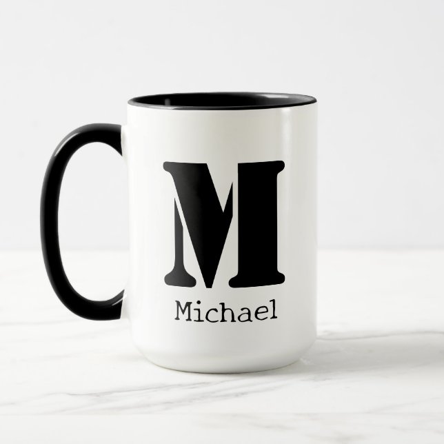 Big Mug | Huge Mug | Script Custom Name Monogram (Left)