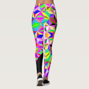big Multi-colour 3-d polygon pattern Leggings