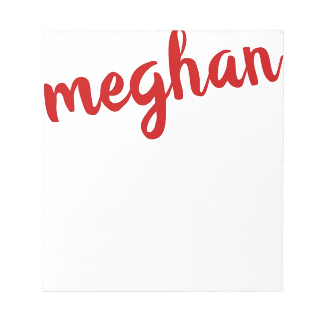 Big Name Red Personalised Notepad (Front)