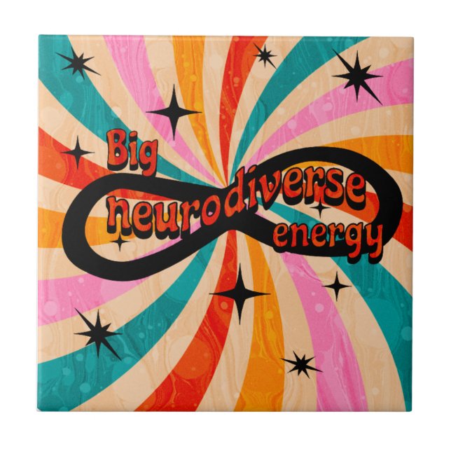 Big neurodiverse energy!!! ceramic tile (Front)