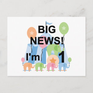 Big News Circus 1st Birthday T-shirts and Gifts Postcard