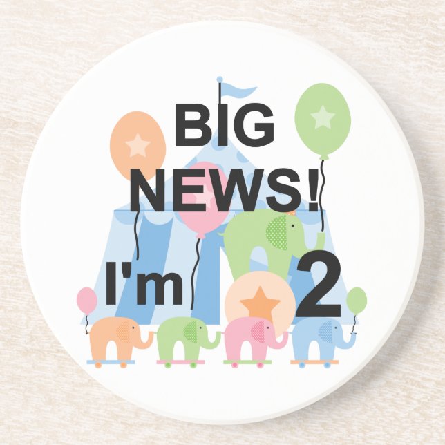 Big News Circus 2nd Birthday T-shirts and Gifts Coaster (Front)