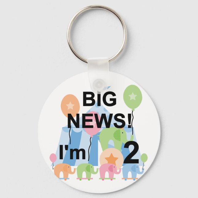 Big News Circus 2nd Birthday T-shirts and Gifts Key Ring (Front)