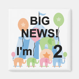 Big News Circus 2nd Birthday T-shirts and Gifts Magnet