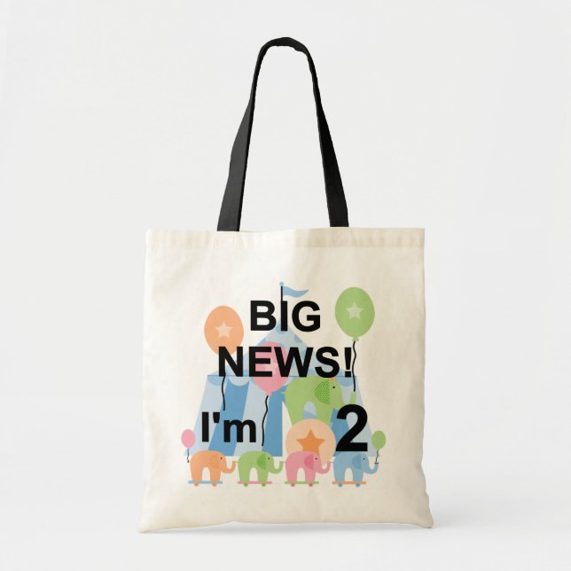 Big News Circus 2nd Birthday T-shirts and Gifts Tote Bag (Front)