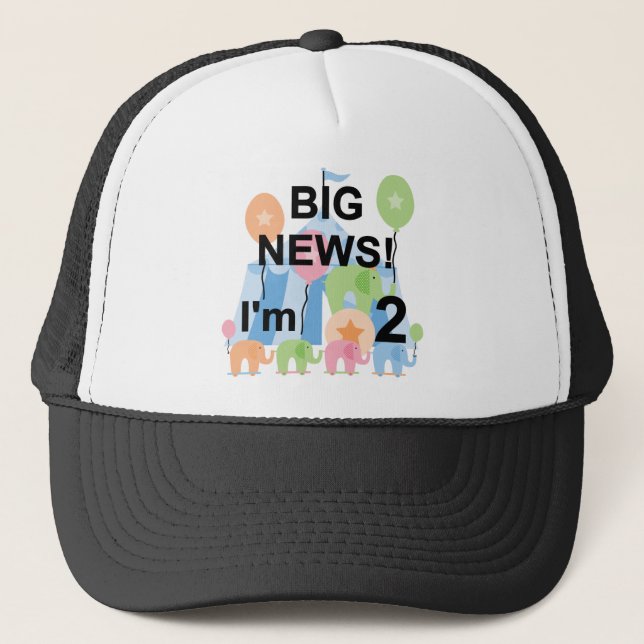 Big News Circus 2nd Birthday T-shirts and Gifts Trucker Hat (Front)