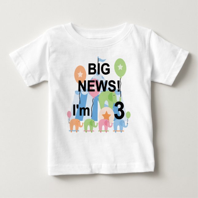 Big News Circus 3rd Birthday Tshirts and Gifts (Front)