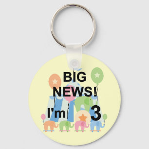 Big News Circus 3rd Birthday Tshirts and Gifts Key Ring
