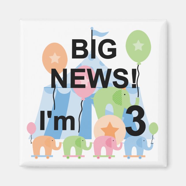 Big News Circus 3rd Birthday Tshirts and Gifts Magnet (Front)