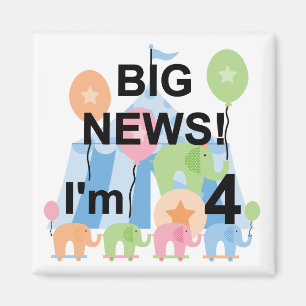 Big News Circus 4th Birthday T shirts and Gifts Magnet