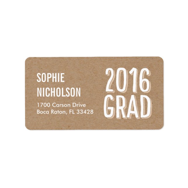 Big News Graduation Address Labels - Kraft (Front)