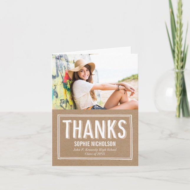 Big News Graduation Thank You Card Craft (Front)