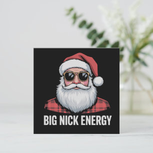 Big Nick Energy Christmas Santa Sunglasses Xmas Holiday Card