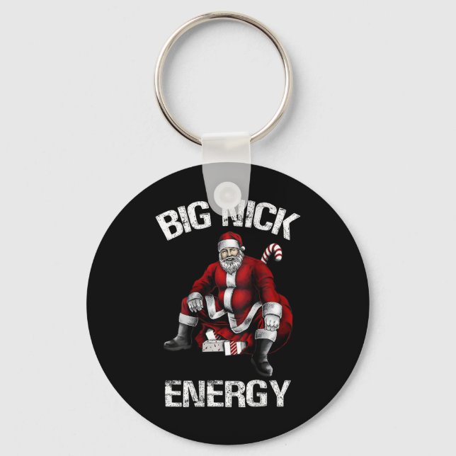 Big Nick Energy Fun Santa Christmas 2  Key Ring (Front)