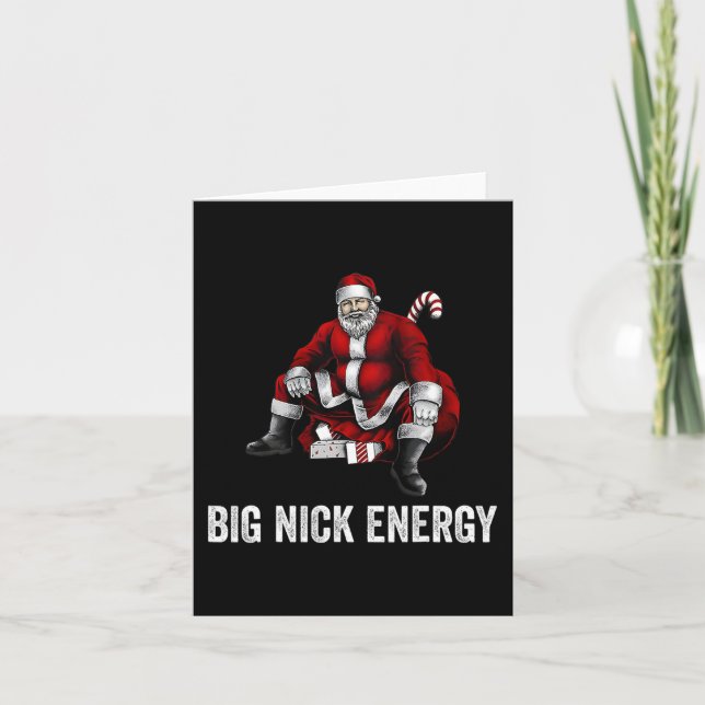 Big Nick Energy Fun Santa Christmas 3 Card (Front)