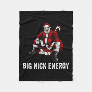 Big Nick Energy Fun Santa Christmas 3 Fleece Blanket