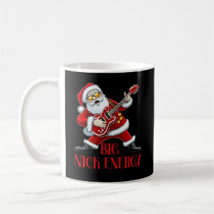Big Nick Energy Funny Christmas Santa Guitarist Coffee Mug
