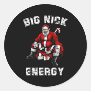 Big Nick Energy Funny Santa Christmas Classic Round Sticker