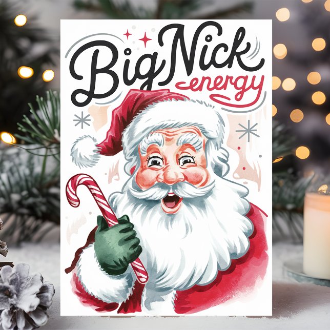 Big Nick Energy Funny Santa Christmas Holiday Card (Creator Uploaded)