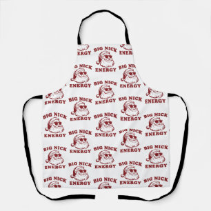 Big Nick Energy Funny Santa Christmas Vintage Apron